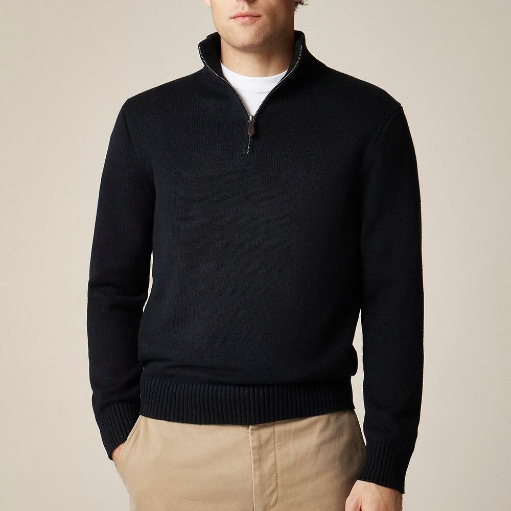 J. Crew Heritage cotton quarter-zip sweater S NWT